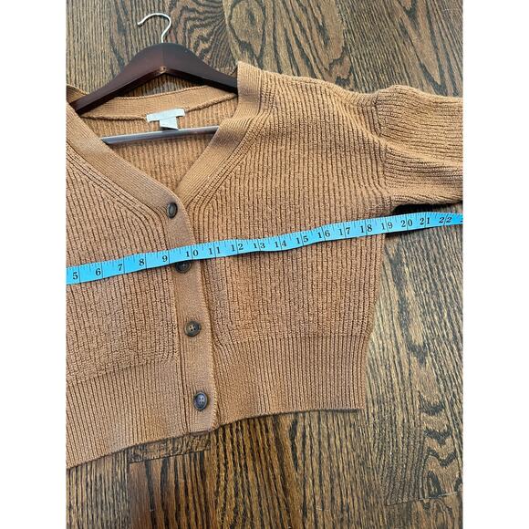 H&M wool blend crop cardigan women size S  brown - Picture 8 of 8